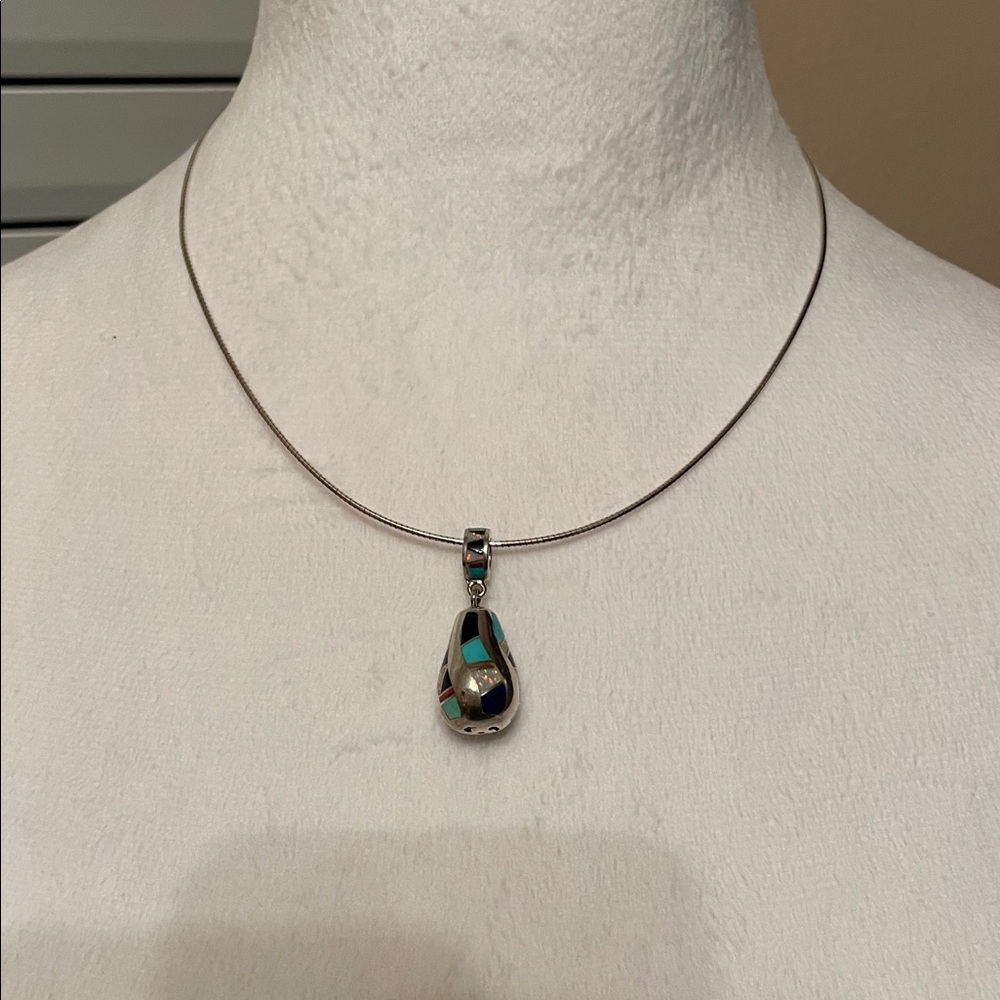 Southwestern inlaid pendant (neck wire not included)